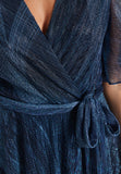 5AG105 - Midi jurk met lurex en dessin