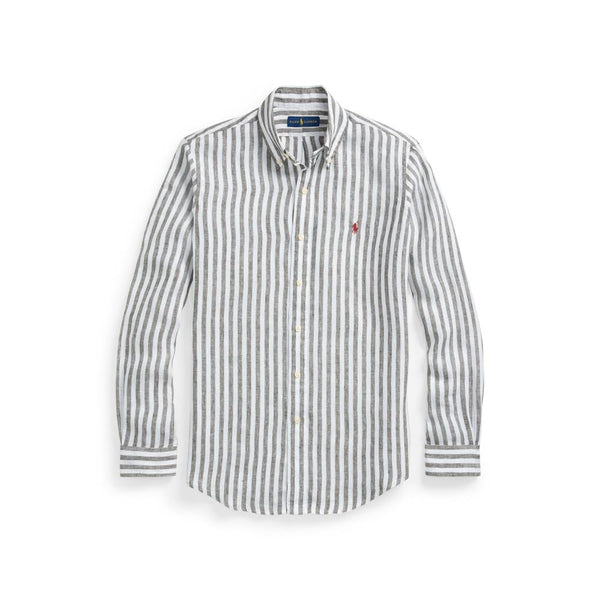 710 837274 - Linnen stripe custom slim shirt